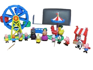 Peppa Pig Fun Fair Playset Ferris Wheel Merry Go Round 11 Figures Carnival - Picture 1 of 19