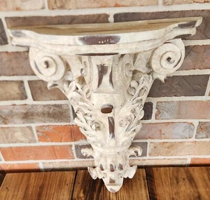 Vintage Ornate Distressed Resin Wall Sconce Shelf 16.5"x14.5" - Picture 1 of 9