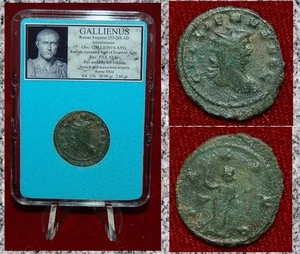Moneda Imperio Romano GALLIENUS Pax sosteniendo rama en reverso Antoniniano - Imagen 1 de 4