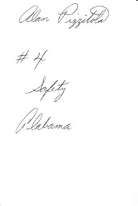 T19-79912 Football autograph card Alan Pizzitola safety Alabama Crimson Tide - Picture 1 of 1