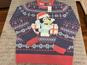 Bluey Sweater Men’s Sz XXL Intarsia Graphic Nordic Ugly Christmas Crew Neck - Picture 1 of 7