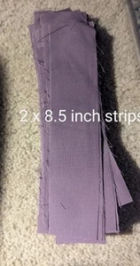 STRIP PACK~ lot of pre-cut purple strips 100% Kona Cotton Fabric 2" & 3" wide - Picture 1 of 7