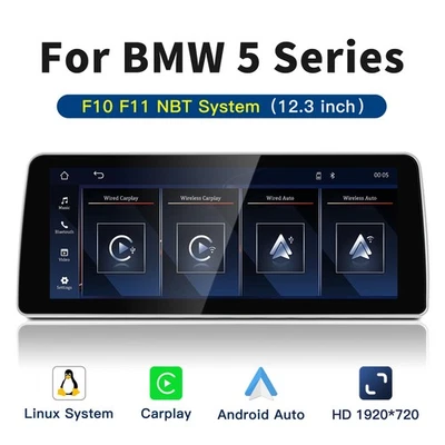 12.3" Carplay GPS Navi Touch Display Multimedia System for BMW F10 2013–2016 - Image 1 of 4