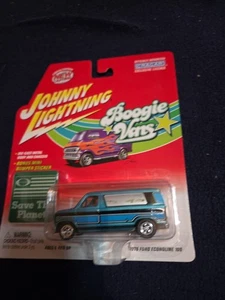 1976 Ford Econoline 100 Van Johnny Lightning Boogie Vans 2002 Blue 1:64 New - Picture 1 of 4