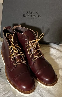 Botas de cuero Allen Edmonds Park City borgoña para hombre 12D 4253 nuevas en caja Foto 1 de 4