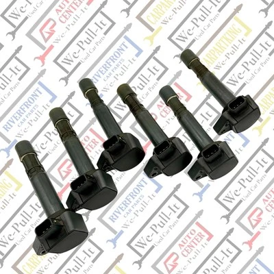 Комплект из 6 катушек зажигания двигателя Honda Pilot EX-L 3,5 л V6 2003-2008 годов выпуска ПРОТЕСТИРОВАН ИЗГОТОВИТЕЛЕМ ОБОРУДОВАНИЯ - Изображение 1 из 4