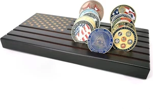 Joygulls 6 Reihen Münzhalter, amerikanische Flagge Militär Herausforderung Münzvitrine  - Bild 1 von 7