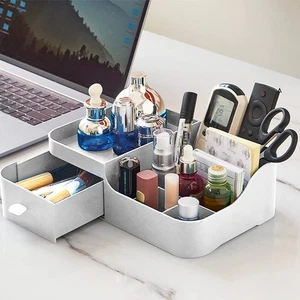 Bathroom Organizer Countertop Plastic Makeup Storage Box with Drawer - Picture 1 of 11