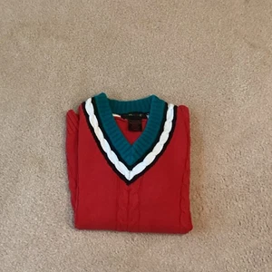 GYMBOREE RAINBOW TAG. VINTAGE PULLOVER PULLI, LARGE, ROT/GRÜN/ MEHR - Bild 1 von 4