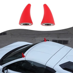 For Corvette C8 2020+ Roof 3D Devil Horn Accessories Trim Red - Picture 1 of 12
