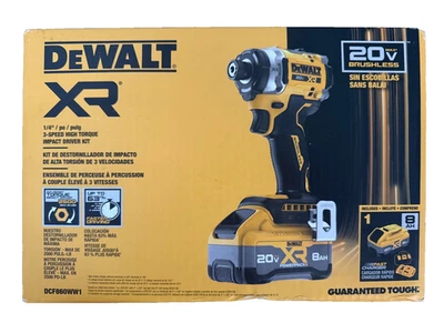 DEWALT DCF860WW1 20V MAX XR Sin escobillas Inalámbrico 1/4" Destornillador de Impacto 8Ah y Cargador Foto 1 de 4