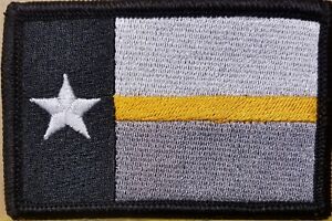 Patch drapeau TEXAS avec crochet attache adhésive or ligne fine répartiteur d'urgence 