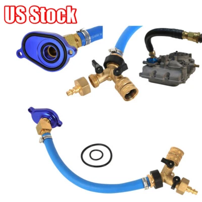 For 03-10 Ford 6.0L Oil Cooler Flush Kit W/ Aluminum Anodize Adapter VT365 VT275 - Image 1 of 4