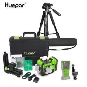 HUEPAR 3 x 360° Grüner Kreuzlinienlaser Laser Wasserwaage+Laserdetektor + Stativ - Bild 1 von 13