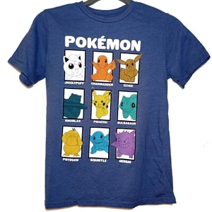 Pokemon Youth Size Large (10/12) Blue Graphic Print Short Sleeve T-Shirt - Picture 1 of 4