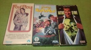 3 Comedy VHS Lot Foul Play Going Bananas Martians go Home Tested Cannon Video