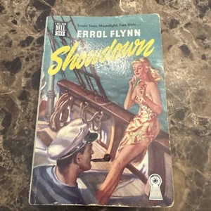 Errol Flynn Showdown Fiction Novel 1946 Paperback Gga Sleaze murder mystery - Imagen 1 de 7