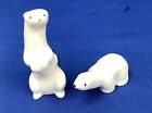 Arabia Pottery Finland Weasel and Polar Bear Figures White 1960s