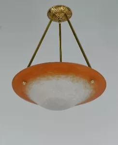 SCHNEIDER : FRENCH 1930 ART DECO PENDANT CHANDELIER .. lamp muller era France - Picture 1 of 8