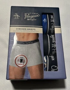 Original Penguin Boxer Briefs Mens Large 3 Pack Blue - Picture 1 of 2