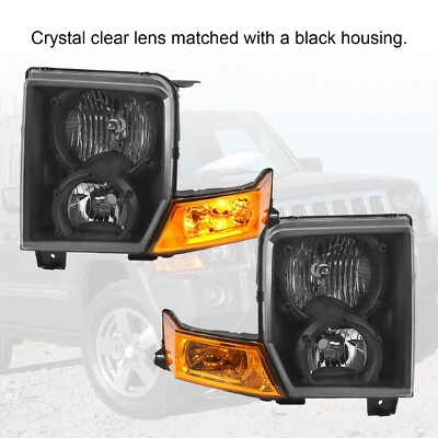 Faros negros izquierda+derecha para Jeep Commander 2006-2010 faros Foto 1 de 4