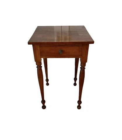 Antique Empire One Drawer Stand Table / Nightstand in Cherry and Pine 18th Cover