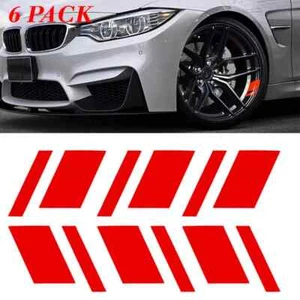 6pcs Reflective Car Wheel Rim Vinyl Decal Sticker Car Accessories For 18"-21" - Picture 1 of 5