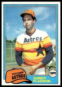 1981 Topps #491 Gordy Pladson RC Houston Astros Baseball - Picture 1 of 2