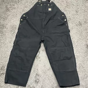 Salopette Carhartt uomo 54x27 nero denim anatra utility falegname contadino bavaglini da lavoro - Foto 1 di 24