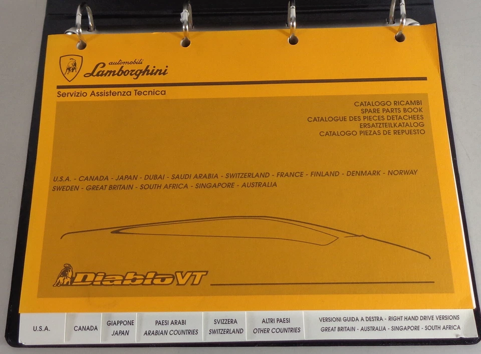 Catálogo de piezas Lamborghini Diablo VT año modelo 1994 versiones nacionales Foto 1 de 4