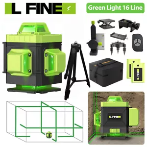 L FINE 16 Line 4D 360° Rotary Green Laser Level Self Leveling Measure Tool New - Picture 1 of 15