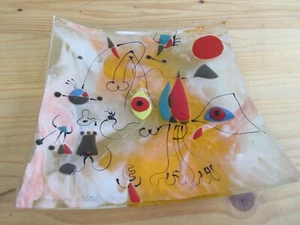 RARE OMAGGIO A MIRO WOMEN AND BIRDS AT SUNRISE MURANO ART GLASS signed Franco's? - Picture 1 of 12