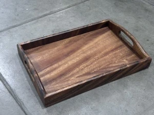 Walnut serving tray with handles, Rectangular Tray, 12*8*1 Inch - Picture 1 of 8