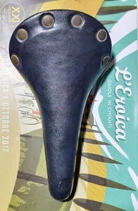 Sella vintage Velo PLUSH Retro nero Leather Racing Bicycle Saddle - Foto 1 di 7
