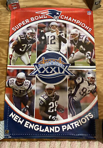 N.E. Patriots SUPER BOWL XXXIX (2005) CHAMPIONS VTG Original Tom Brady Poster