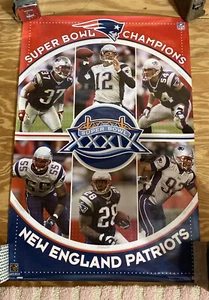 N.E. Patriots SUPER BOWL XXXIX (2005) CHAMPIONS VTG Original Tom Brady Poster - Picture 1 of 3