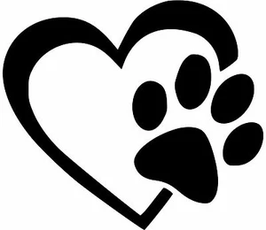 Heart Paw Cat Dog Vinyl Decal Sticker Car Truck Wall U Pick SIZE + COLOR - Picture 1 of 2