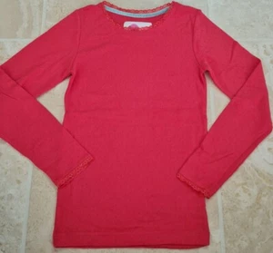 MINI BODEN MÄDCHEN Supersoft Pointelle T-Shirt ROT LANGARM BRANDNEU - Bild 1 von 6