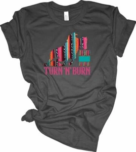 Serape Turn N Burn Barrel Racing T-Shirt Cowgirl Barrel Racer Shirt - Picture 1 of 13