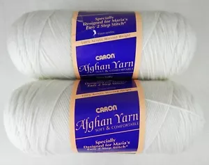 2 Vintage 7 Oz Skeins Caron Cream Acrylic Worsted Afghan Yarn - Picture 1 of 2