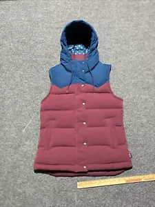 Patagonia Bivy Down Vest Women Medium Hooded Puffer Red Mushroom Lining Gorpcore - Picture 1 of 9