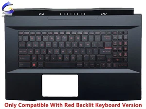 New For MSI GF76 MS-17L1 MS-17L3 Upper Case Palmrest Cover Keyboard Red Backlit - Picture 1 of 3