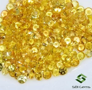 Natürlicher gelber Saphir runder Diamantschliff 1,50 mm Menge 50 Stck. kalibrierter Edelstein - Bild 1 von 5
