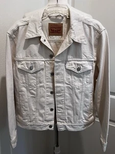 Levis Ivory Ex-Boyfriend Trucker Jean Jacket Size LARGE Classic New Cotton - Picture 1 of 11
