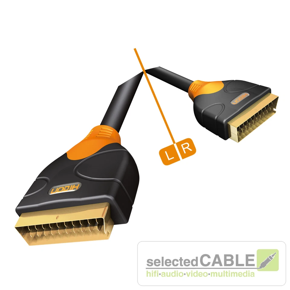 HICON Ergonomic Scartkabel 5m gerade Stecker 21pol OFC | HIE-SCSC-0500 - Bild 1 von 1