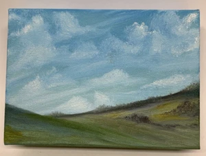 "Rolling Hills" 12/2012 von B Bradley Gemälde 7" L x 5" H x 1,5" B - Bild 1 von 7
