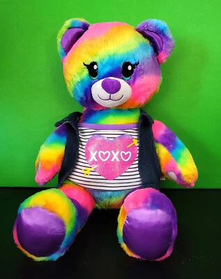 Build a Bear Workshop Oso Arco Iris 17" Peluche Animal con Camisa y Chaleco Foto 1 de 4
