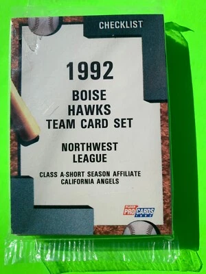 1992 BOISE HAWKS FLEER PROCARDS MINOR LEAGUE BASEBALL TEAM SET CALIFORNIA ANGELS - Image 1 of 2