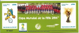 #9303 COSTA RICA 2014 FÚTBOL COPA MUNDIAL BRASIL 2014 S/S YV SIN PRECIO BASE AZUL 33 MNH - Imagen 1 de 1