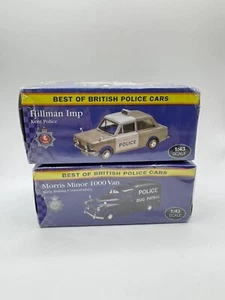 Best Of British Police Cars - Hillman Imp & Morris Minor 1000 Van Scale Models - Picture 1 of 3